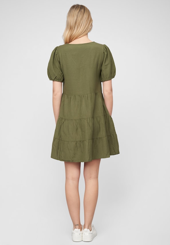 VIPRISILLA V-NECK S/S SHORT DRESS-1