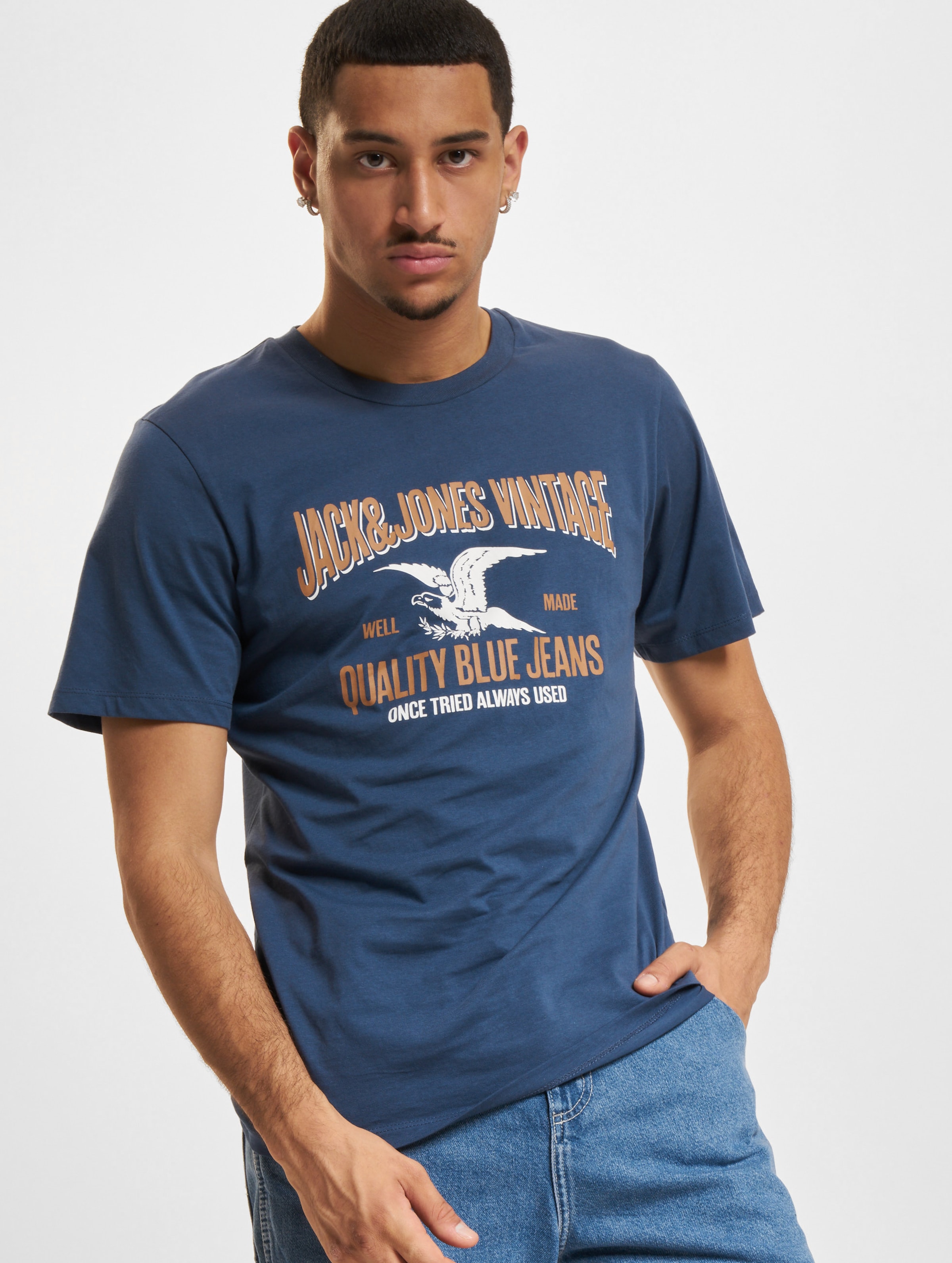 Jack & Jones Luhudson Crew Neck T-Shirts Männer,Unisex op kleur blauw, Maat XL