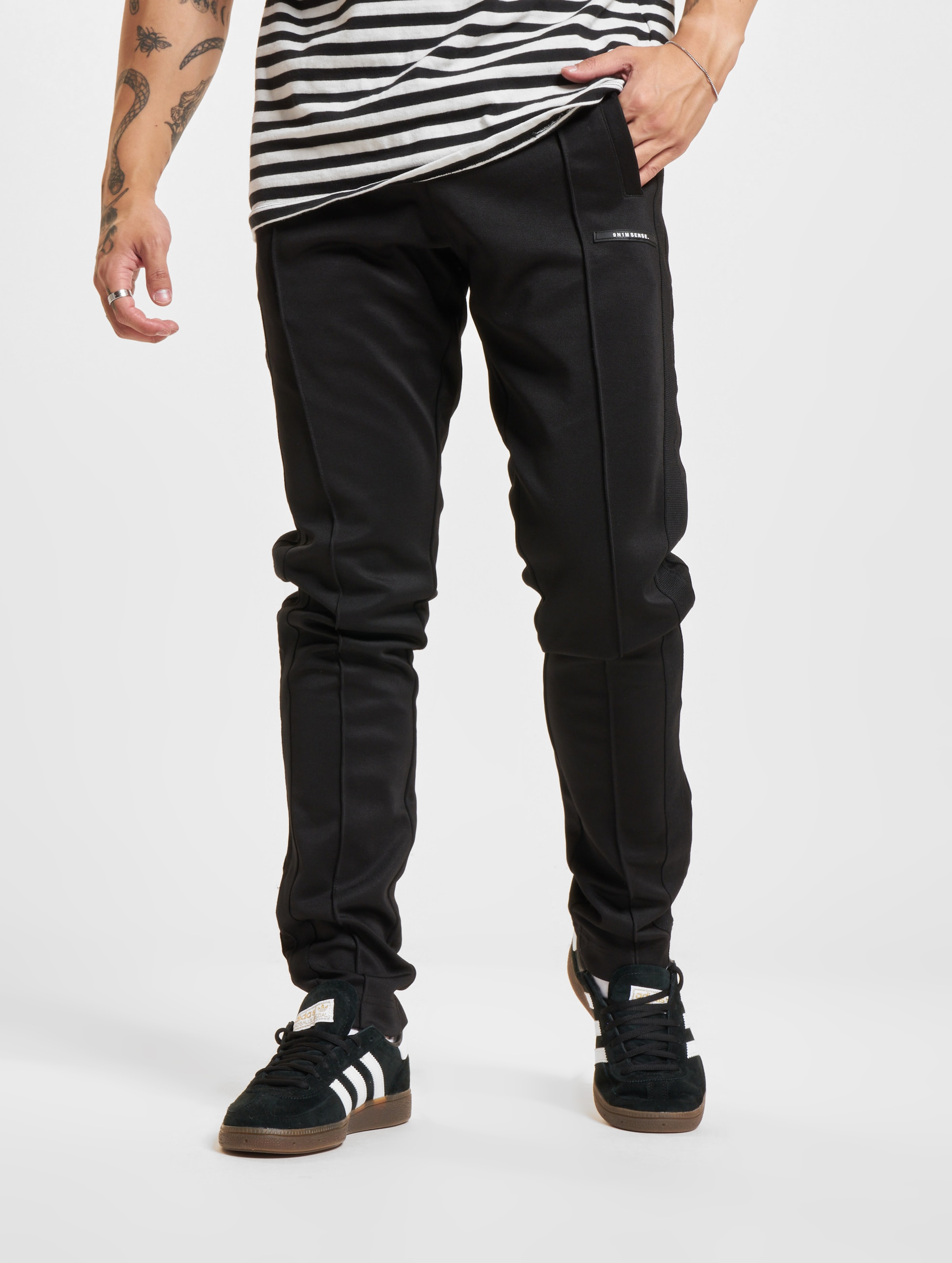 9N1M SENSE Rib Strike Trackpants Männer,Unisex op kleur zwart, Maat XS