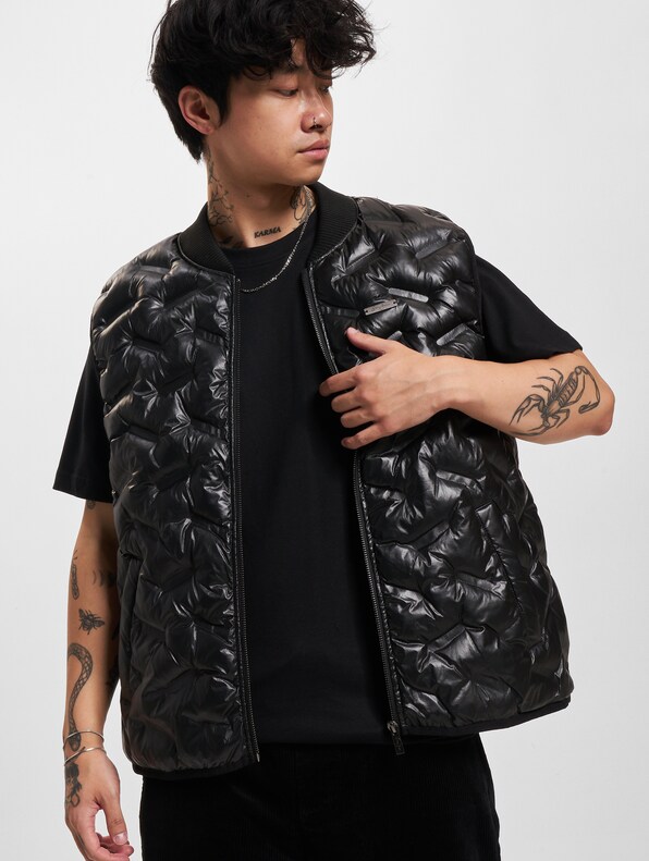 JM233-013-1 SJ Script Logo Heat Seal Puffer Vest-0