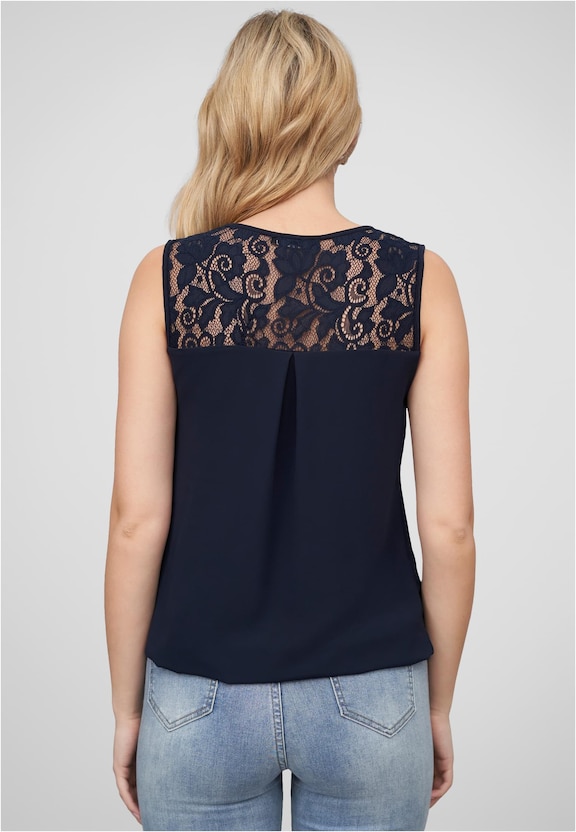 Cloud5ive Damen Chiffon Top mit Spitzendetails-1