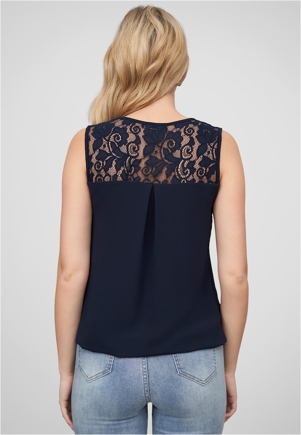 Cloud5ive Damen Chiffon Top mit Spitzendetails-1