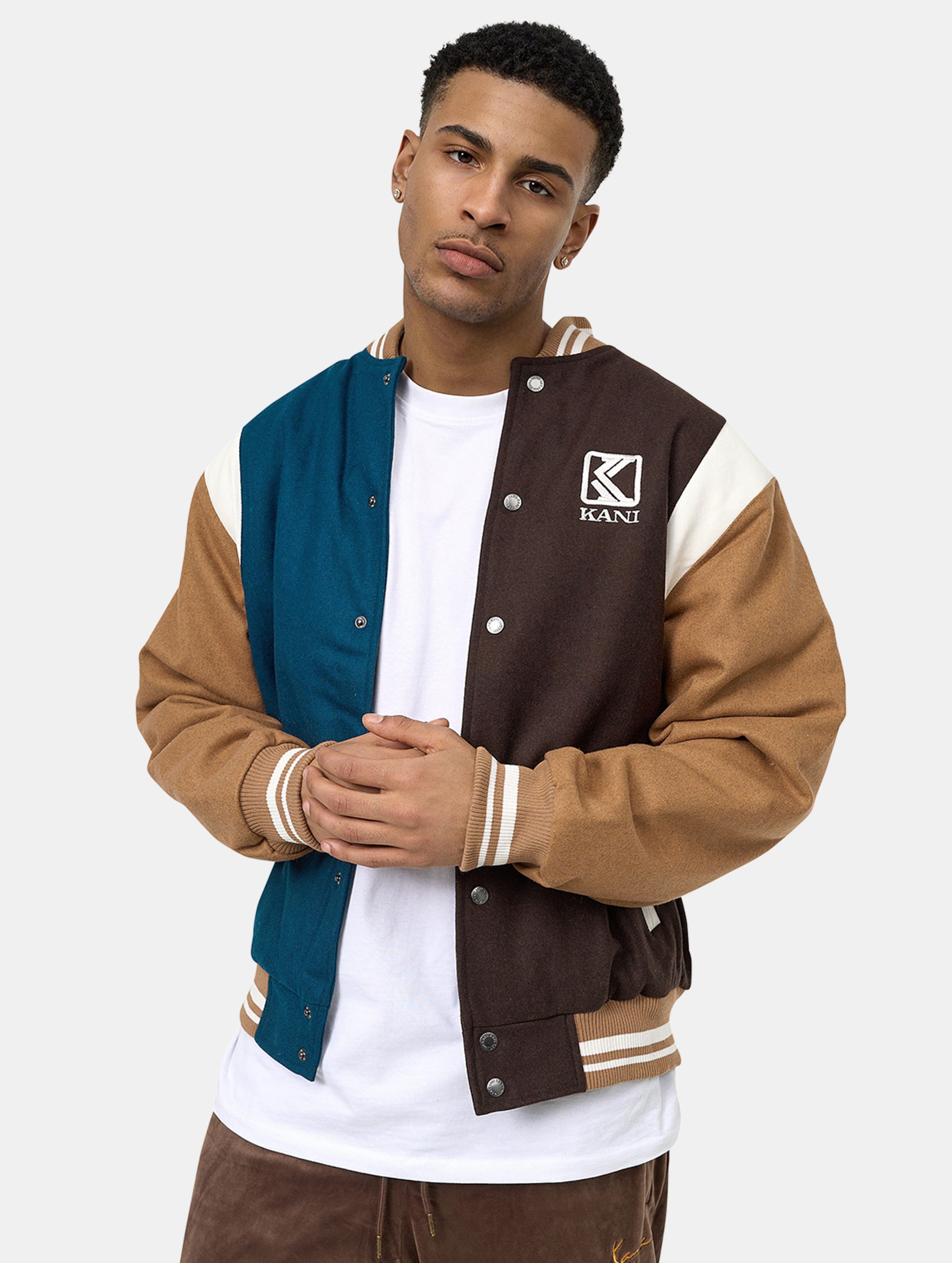 Karl Kani OG Block Wool Blend College Jacket Männer,Unisex op kleur bruin, Maat S