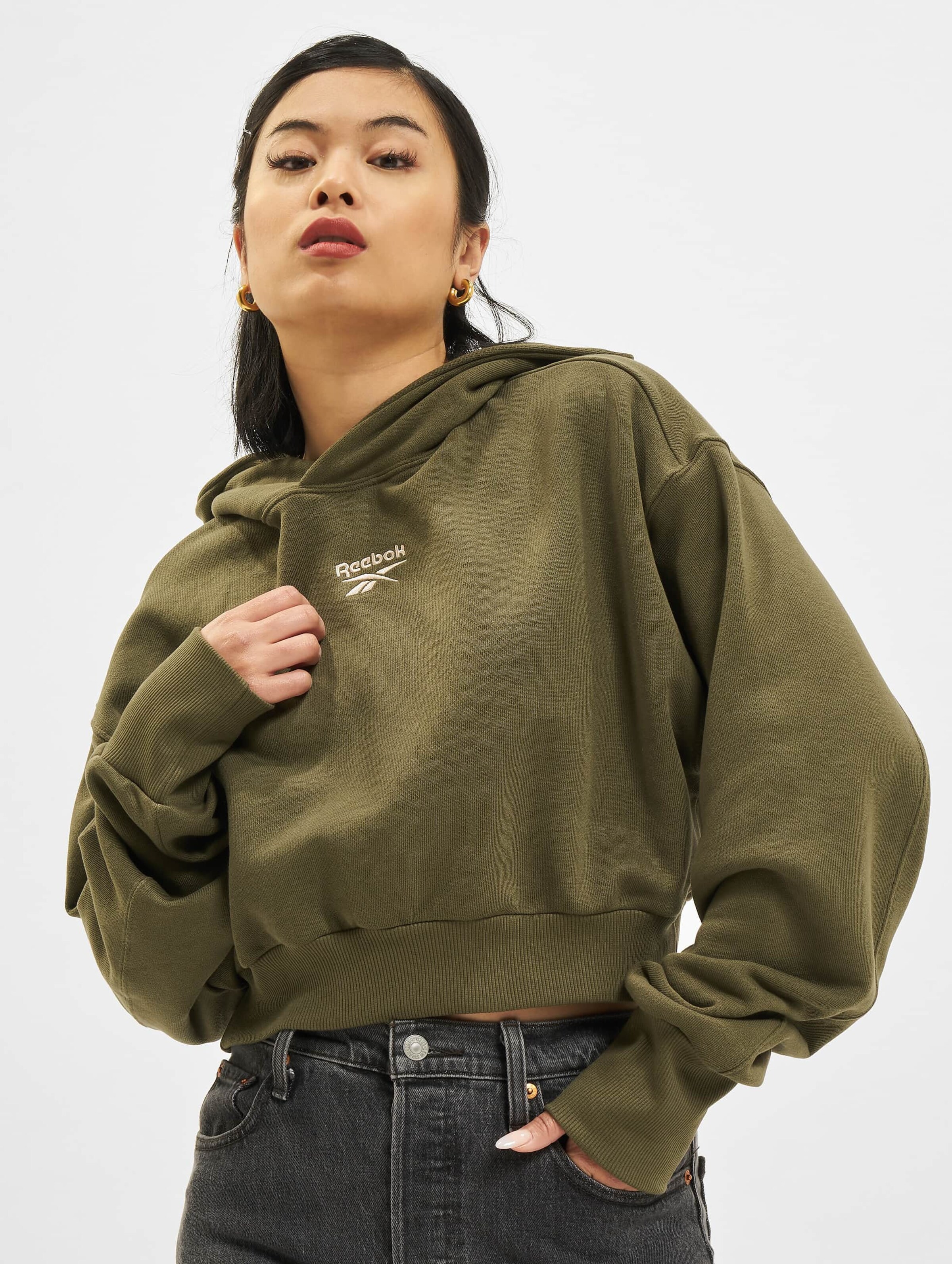 Reebok Cl Pf Cropped Ft Hoodie Vrouwen op kleur groen, Maat XL