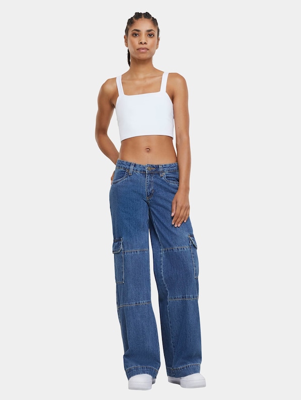 Ladies Low Waist Cargo Denim-3
