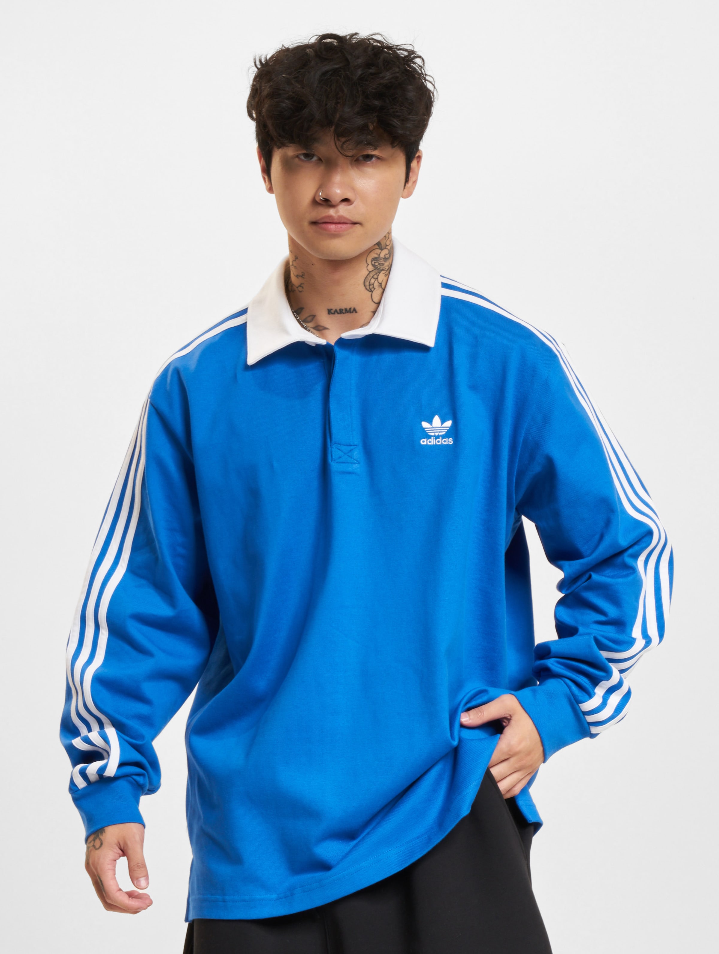 adidas Originals Rugby Poloshirt op kleur blauw, Maat L