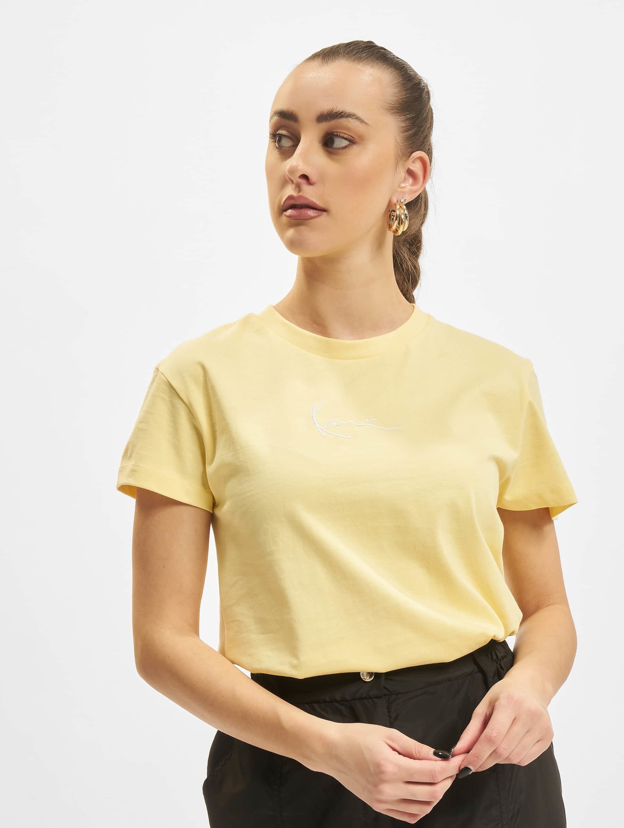 Karl Kani KW221-001-2 Small Signature Tee light yellow Vrouwen op kleur geel, Maat XXL