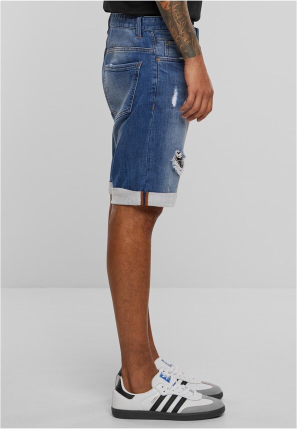 2Y Destroyed Denim Shorts-3