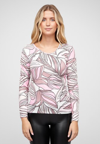 Langarm Top mit Blätter Print