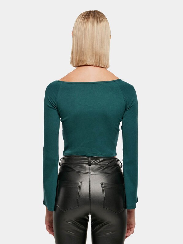 Ladies Short Rib Wide V-Neck-1