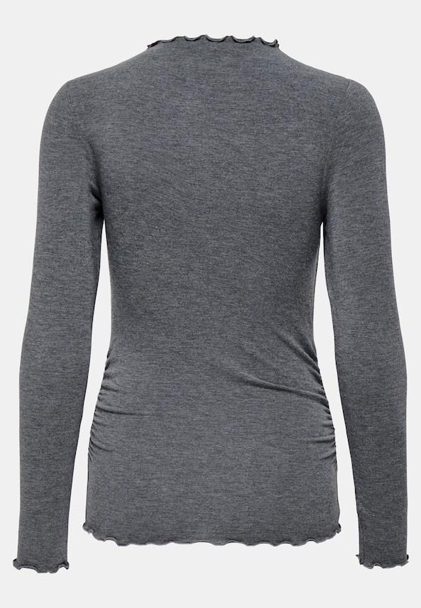 ONLGLAMOUR L/S MOCKNECK RUCHING TOP JRS-6