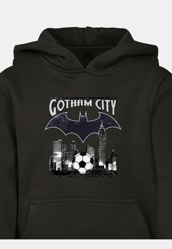 DC Comics Batman Football Gotham City and Batman with Basic Kids Hoody-0