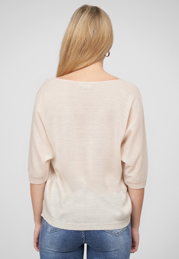 Cloud5ive Damen 3/4 Arm Top mit Fledermausärmeln und Lochmuster-1