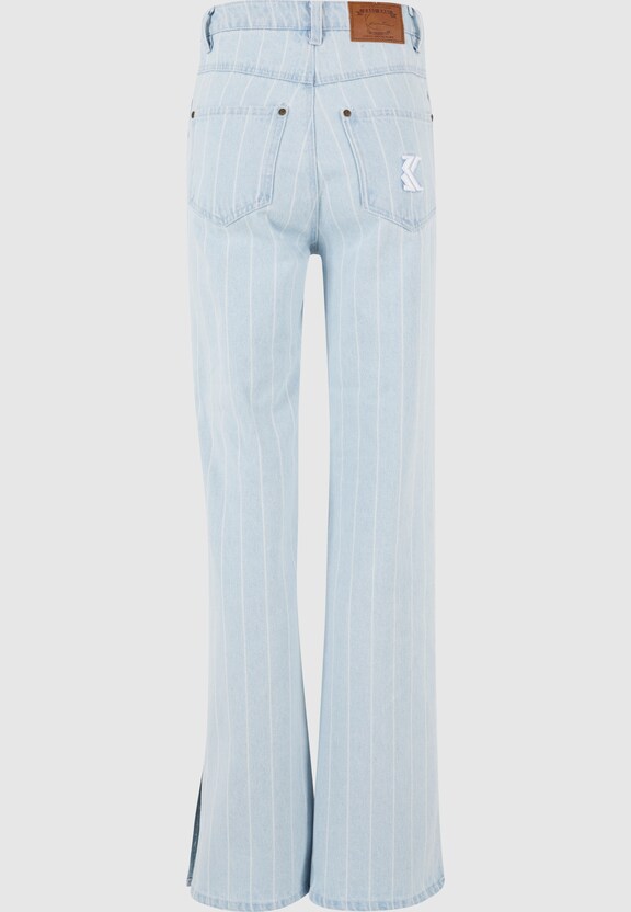 KW221-088-1 KK OG Pinstripe Slit Jeans-6