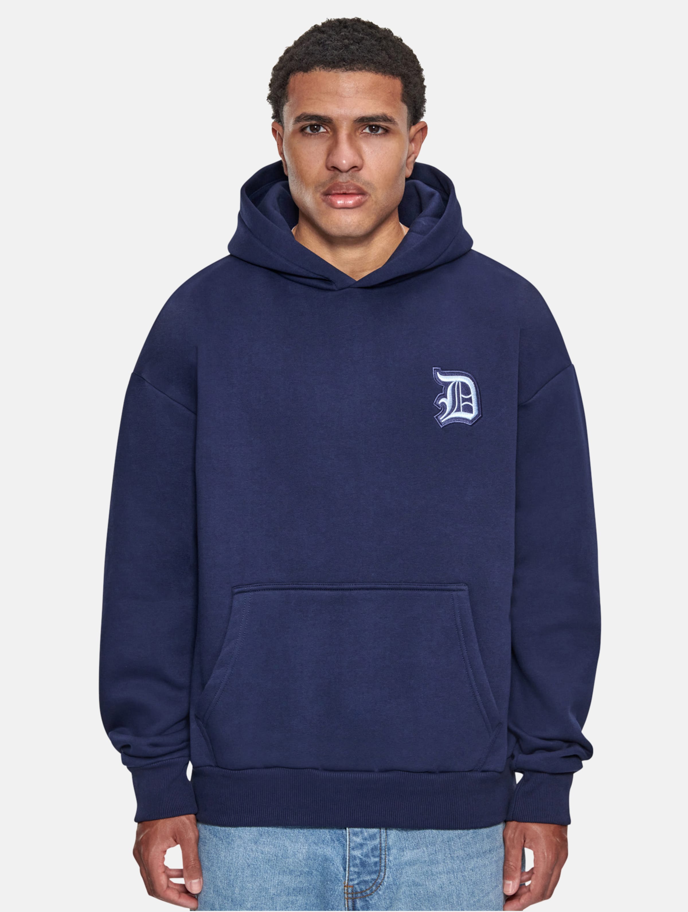 Dropsize Heavy Oversize Backlogo Hoodies op kleur blauw, Maat L