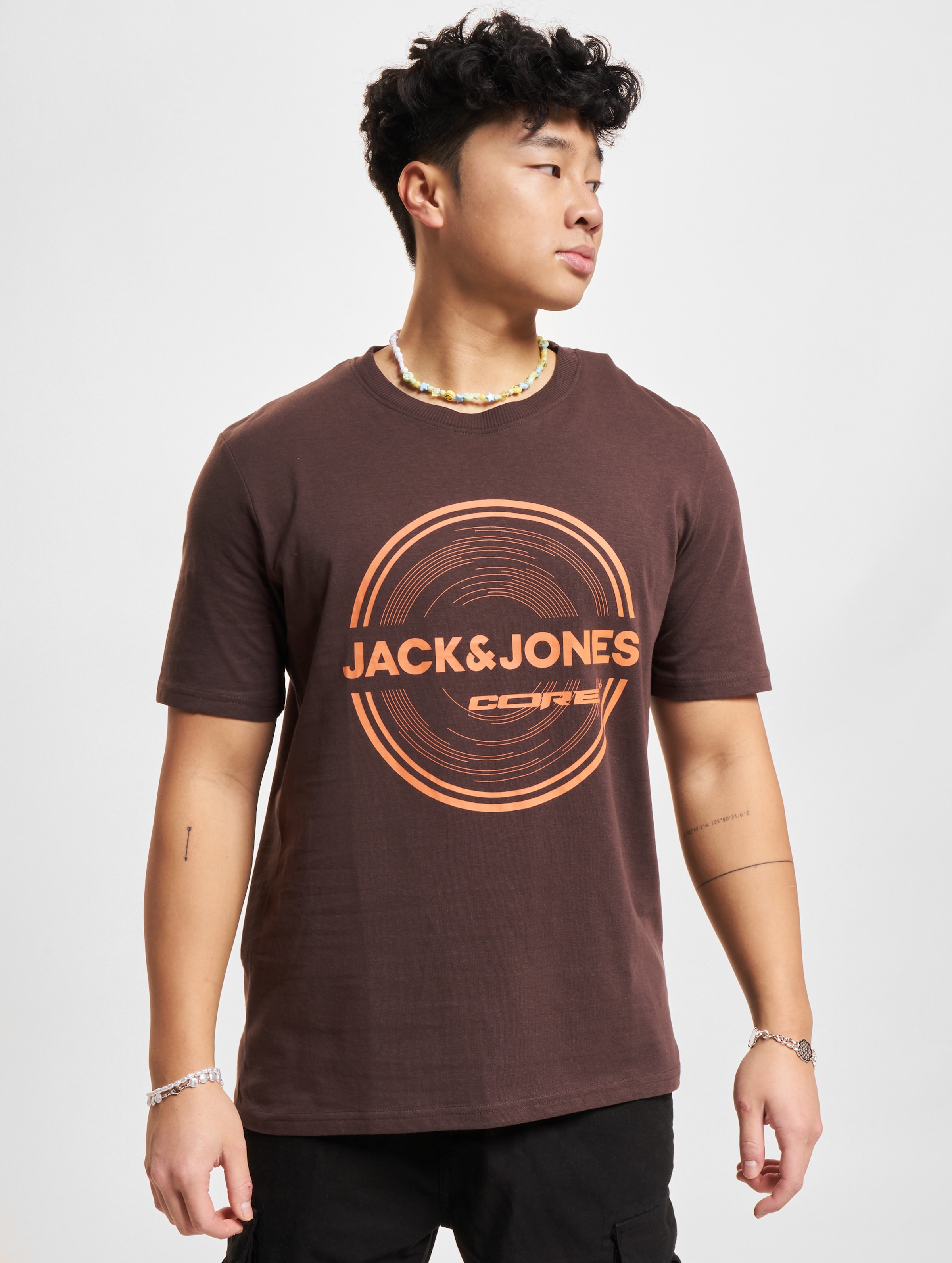 Jack & Jones Pilou Crew Neck T-Shirts Mannen op kleur bruin, Maat XXL