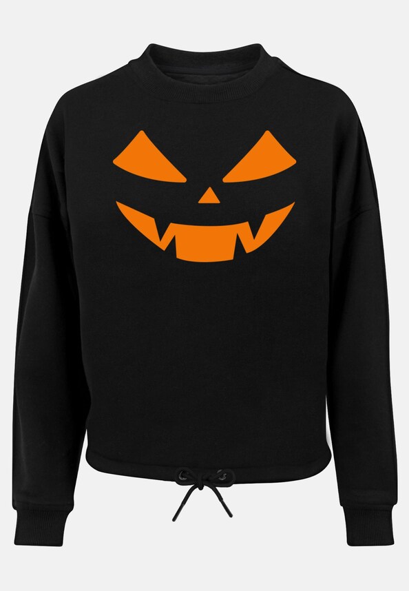 Merchcode Ladies Halloween - Pumpkin Face Oversize Crewneck-4
