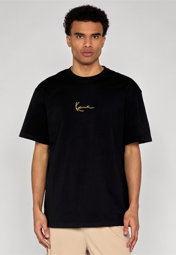 Small Signature Gold Logo Tee black-0