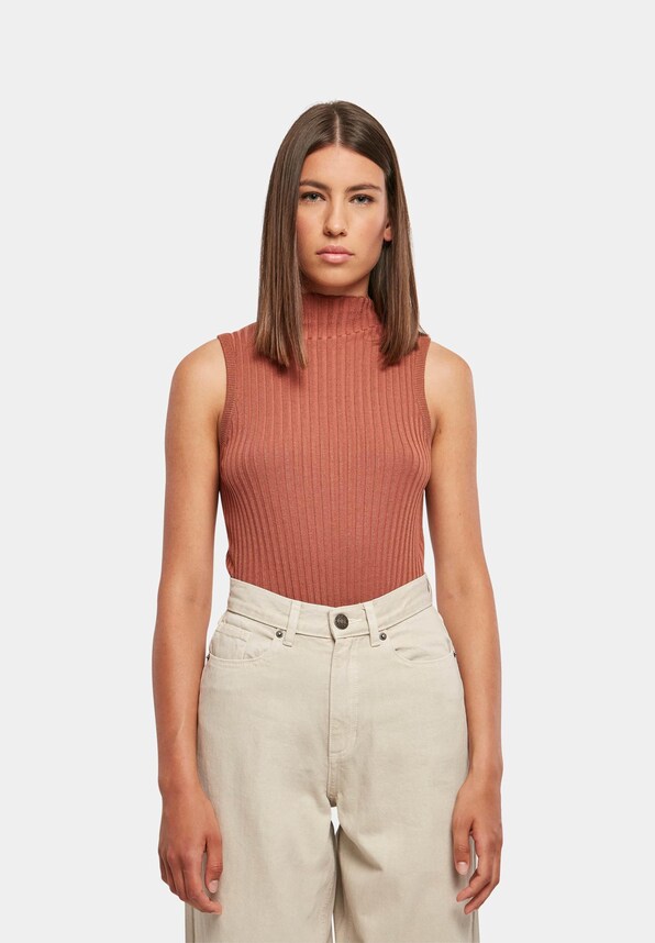 Ladies Rib Knit Sleevless-1