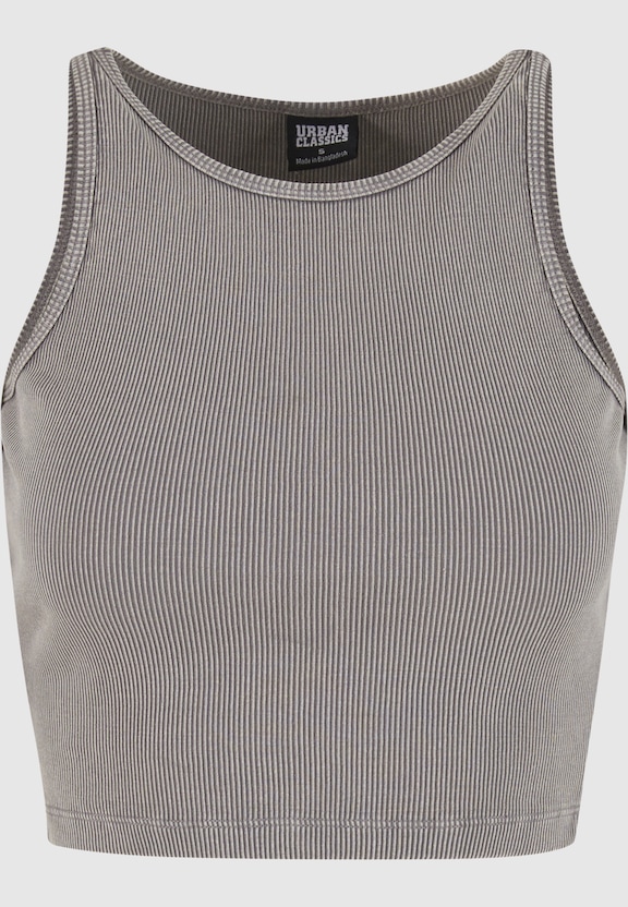 Ladies Washed Rib Jersey Cropped Top-4