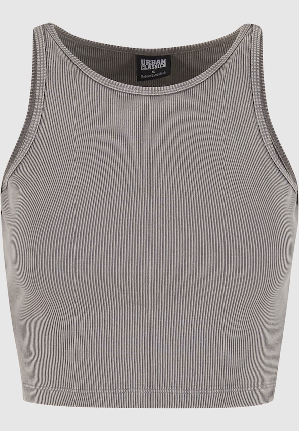 Ladies Washed Rib Jersey Cropped Top-4
