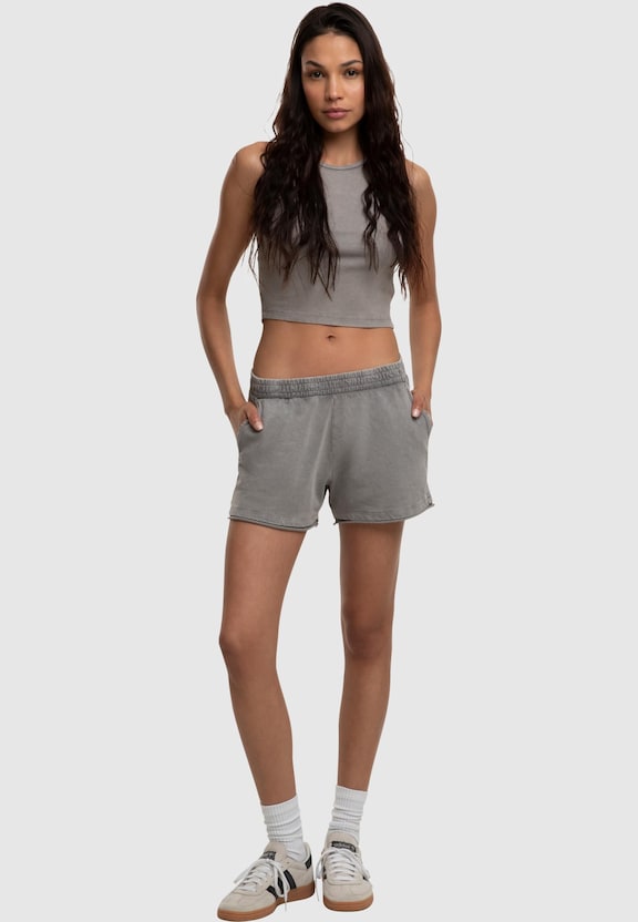 Ladies Washed Rib Jersey Cropped Top-3