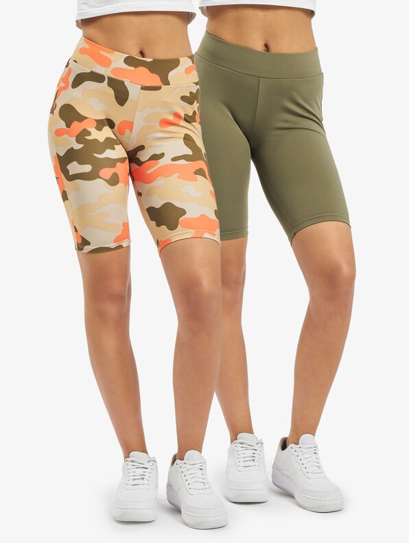 Ladies High Waist Camo Tech Cycle Double Pack-0