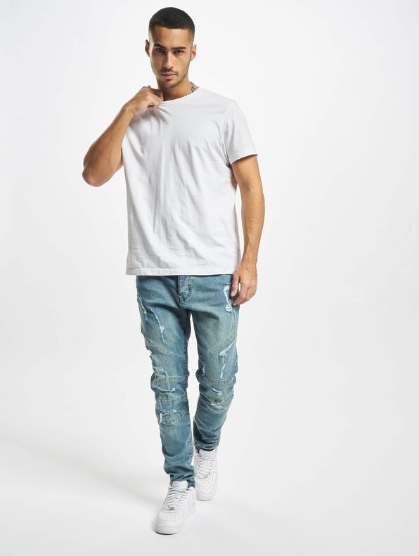 Paneled Denim Pants-7