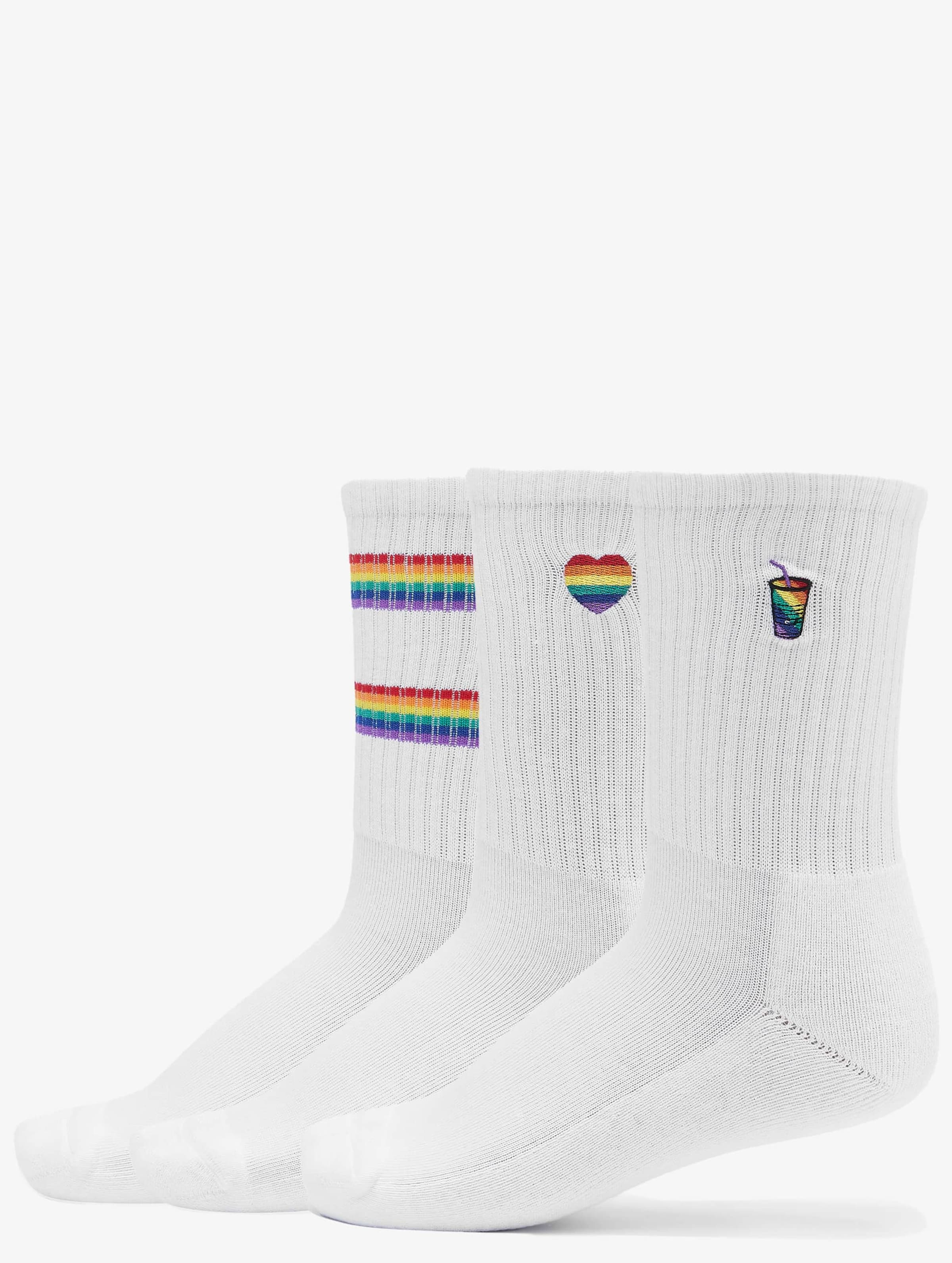 Mister Tee Pride Icons Socks 3-Pack Vrouwen op kleur wit, Maat 43-46