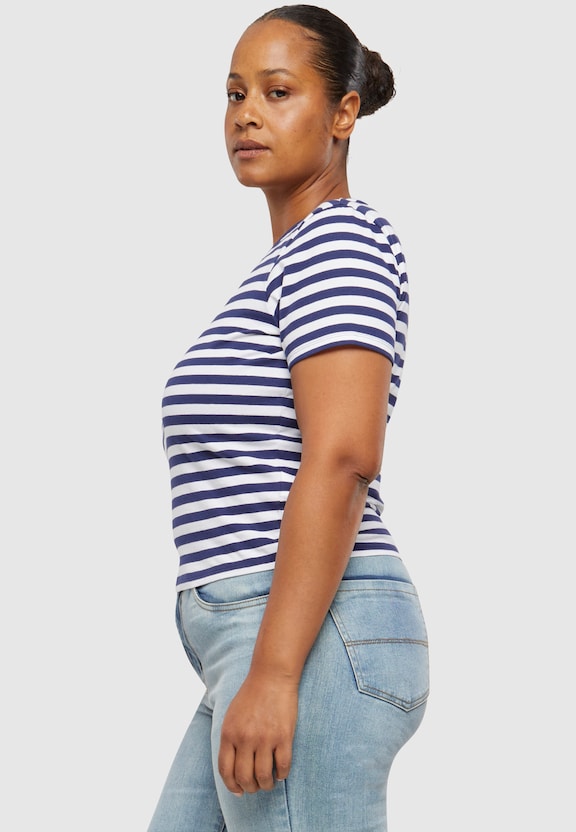 Ladies Short Striped Tee-7