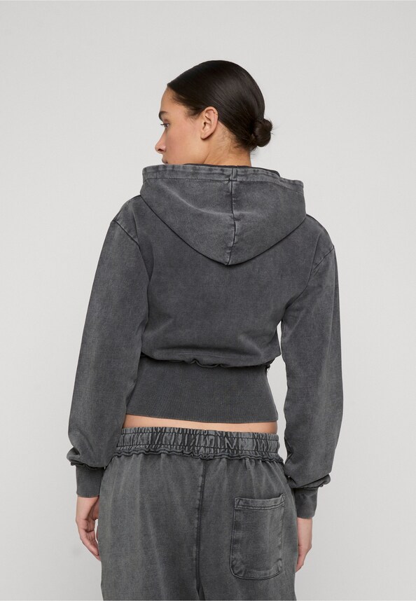 Washed cropped Sweat Jacket-1