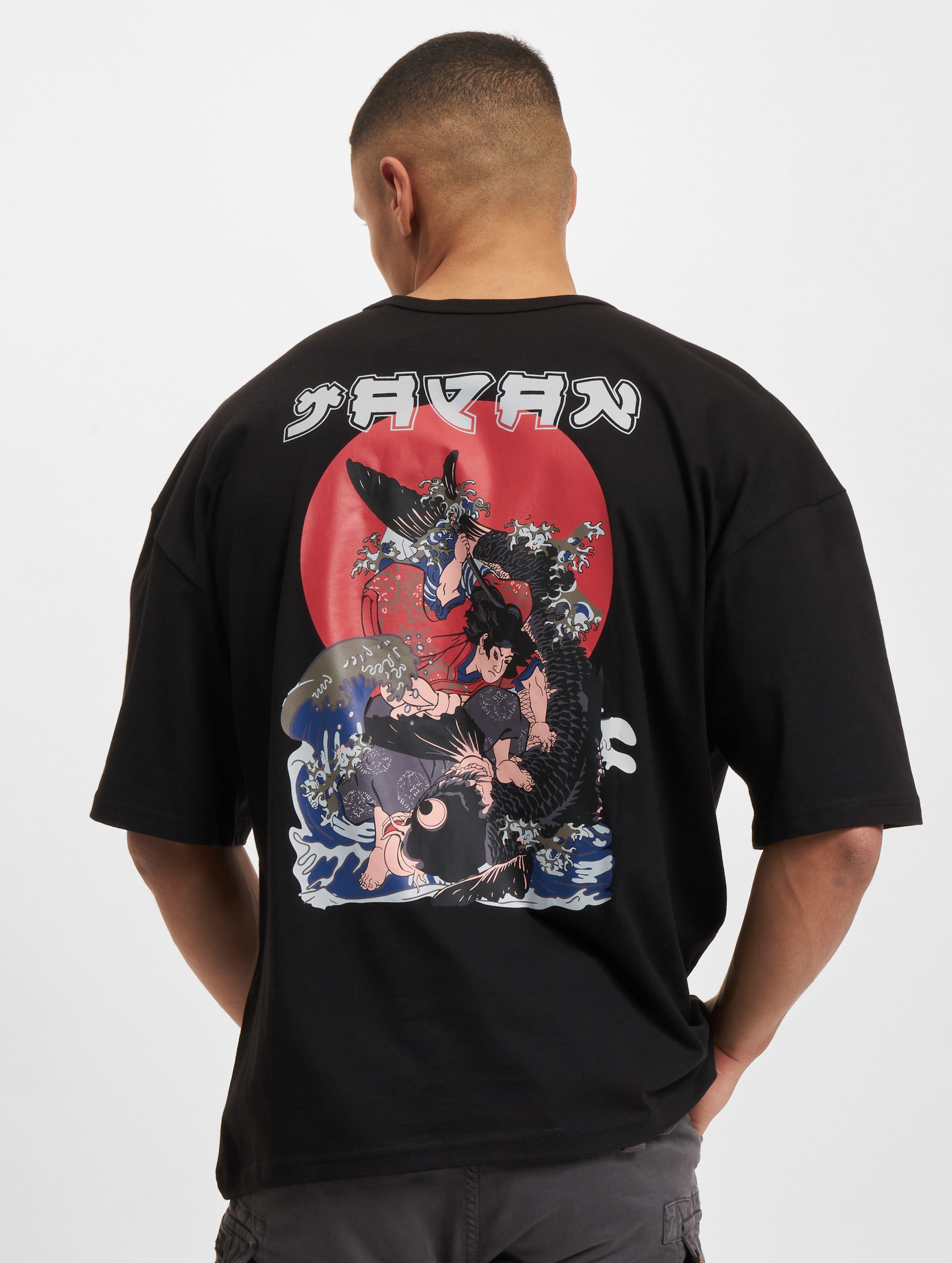 Alpha Industries Japan Wave Warrior T-Shirt Mannen op kleur zwart, Maat S