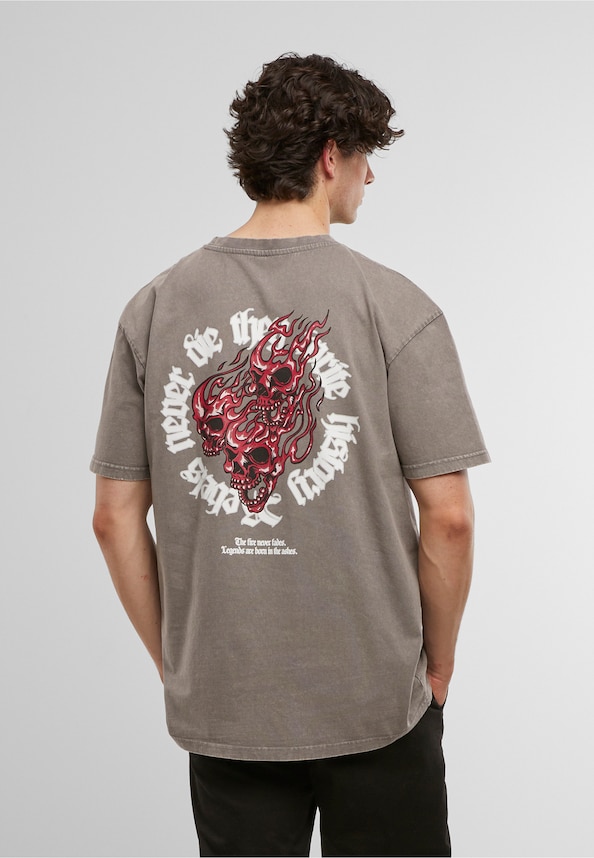 MJG Heavy Oversized Acid Washed Tee - Rebels never die-1