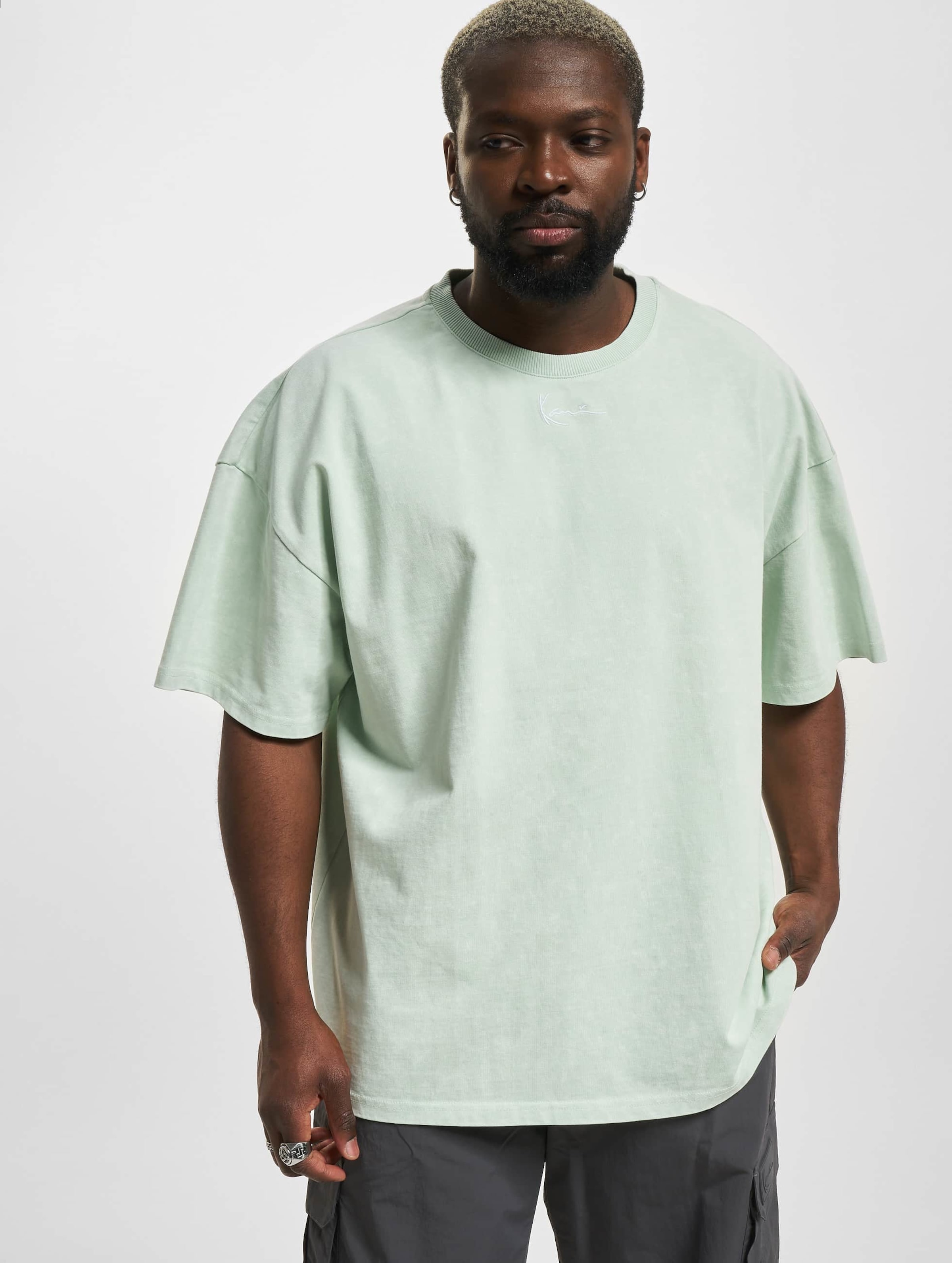 Karl Kani KM232-018-1 KK Small Signature Heavy Jersey Boxy Tee Mannen op kleur groen, Maat XS