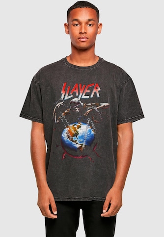 Slayer - Intourvention Acid Washed Oversize Tee