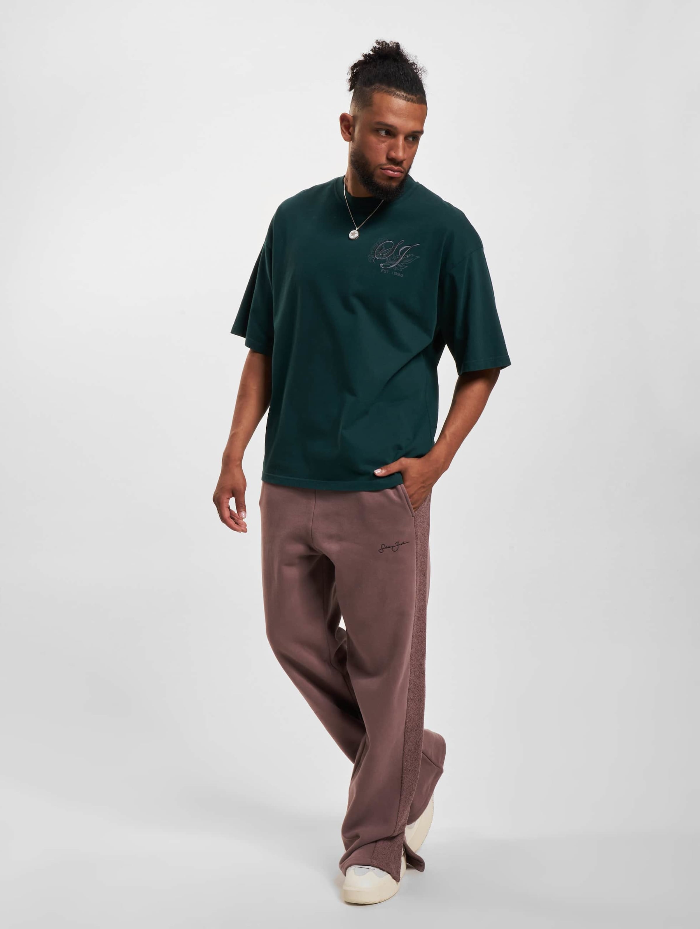 JM233-005-1 SJ Script Logo Back Slit Sweatpants | DEFSHOP | 44627