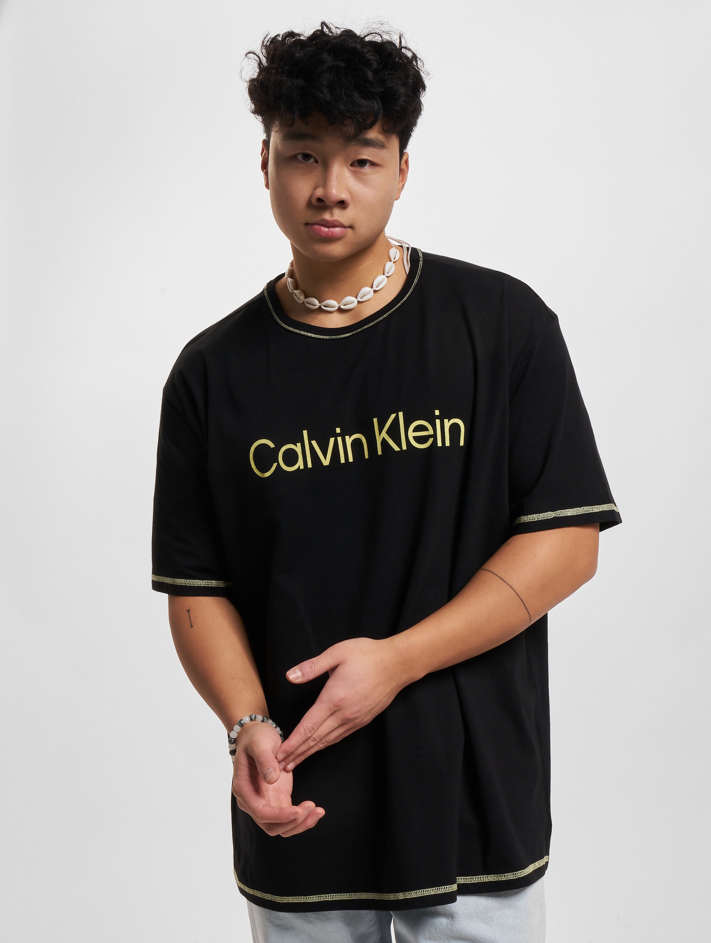 Calvin Klein Crew Neck T-Shirts Männer,Unisex op kleur zwart, Maat S
