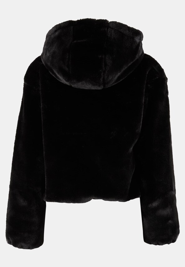 Ladies Full Zip Faux Fur Hoodie-5