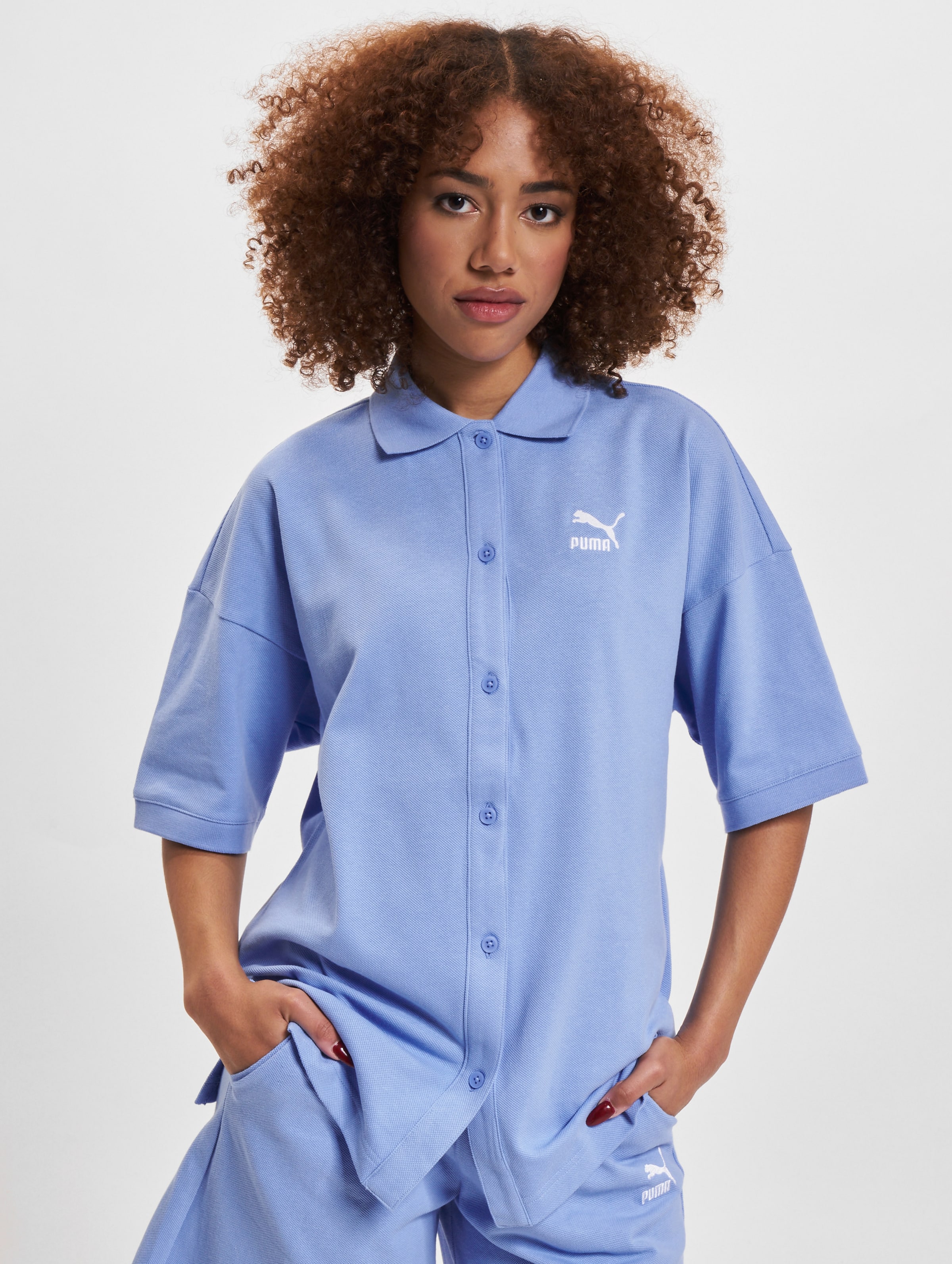 Puma Classic Shirt Vrouwen op kleur blauw, Maat L