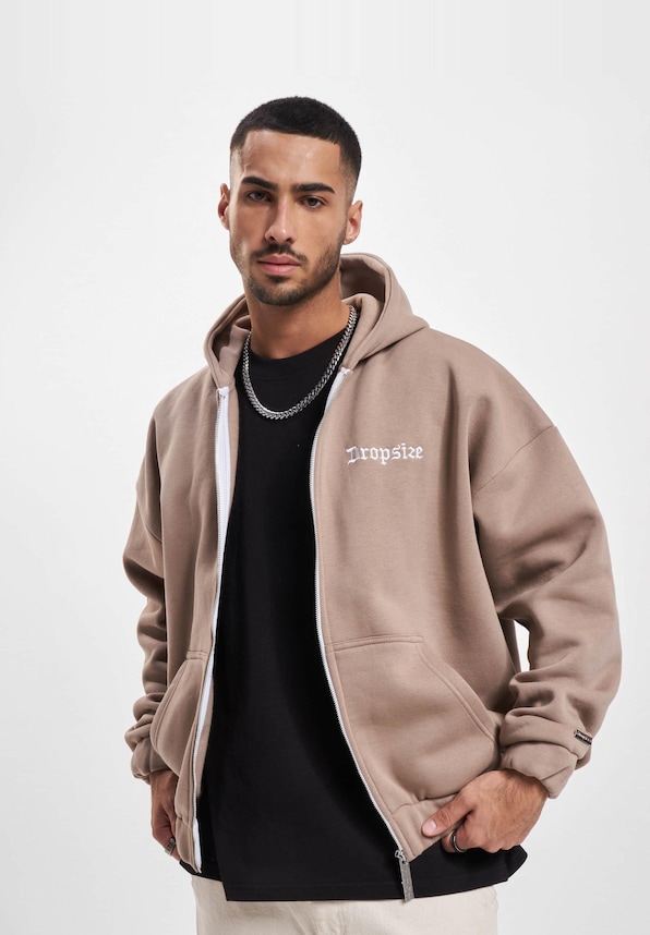 Dropsize Super Heavy Blank Zip Hoodies-0