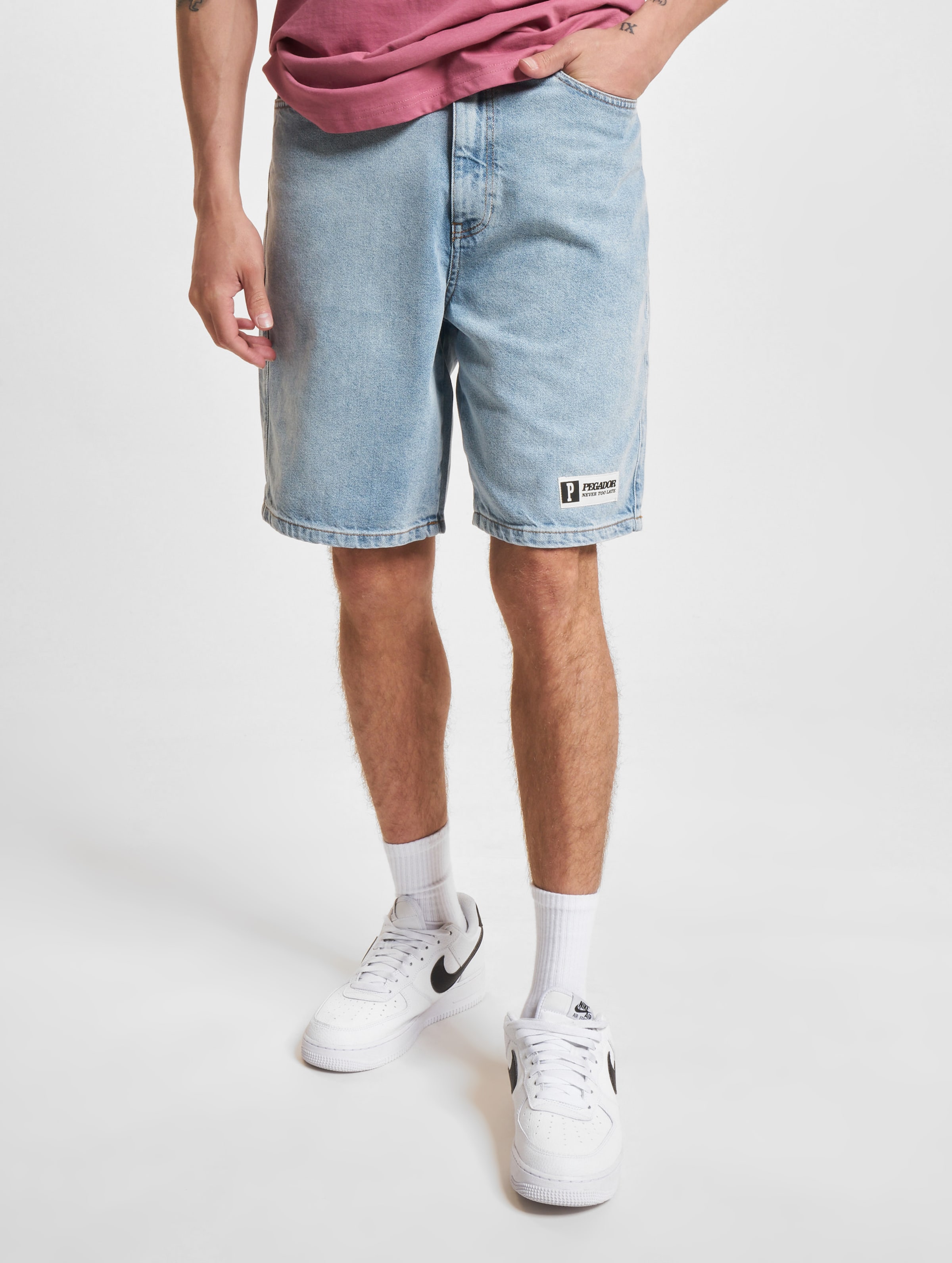PEGADOR Moores Jeans Shorts Männer,Unisex op kleur blauw, Maat 36