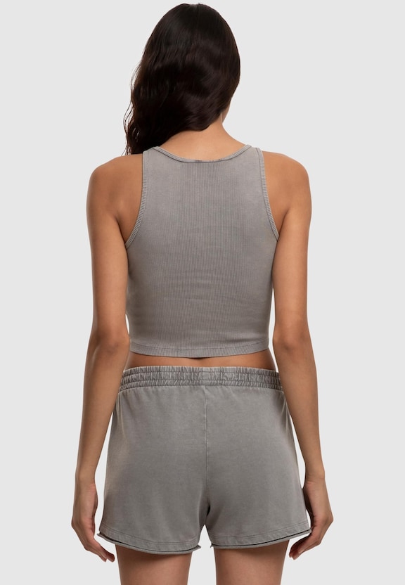 Ladies Washed Rib Jersey Cropped Top-1