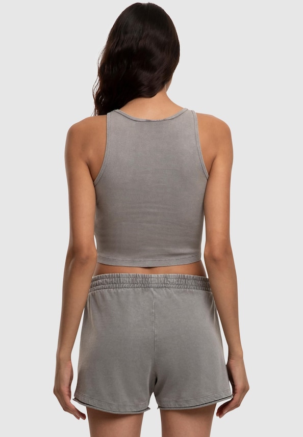 Ladies Washed Rib Jersey Cropped Top-1