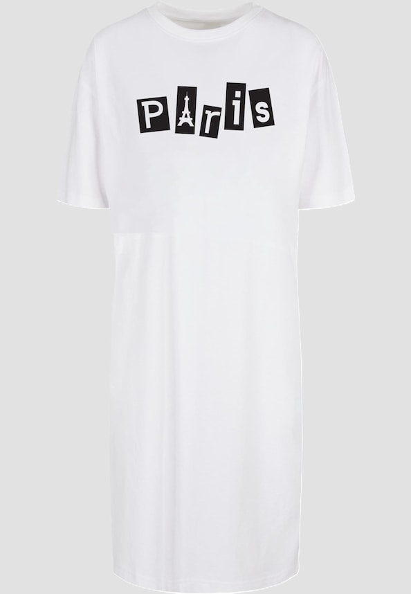 Ladies Paris Organic Oversized Slit Tee Dress-2