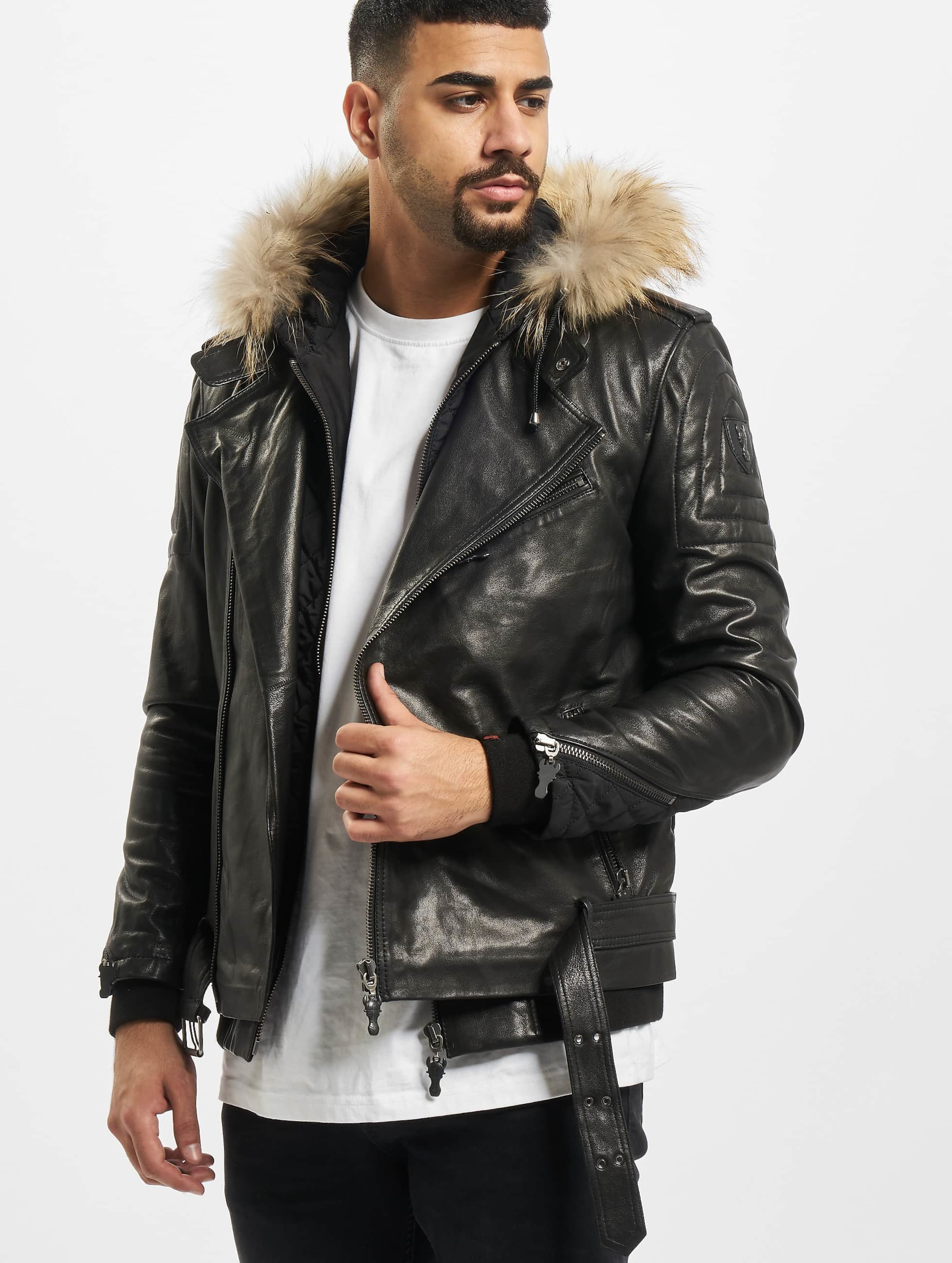 De Ferro Team Faith Leather Jacket Mannen op kleur zwart, Maat L