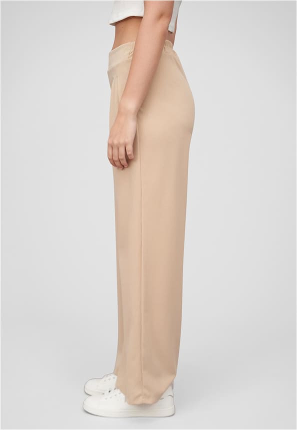 Cloud5ive Damen Stoffhose mit weitem Beinschnitt Gummibund mit Raffung-2