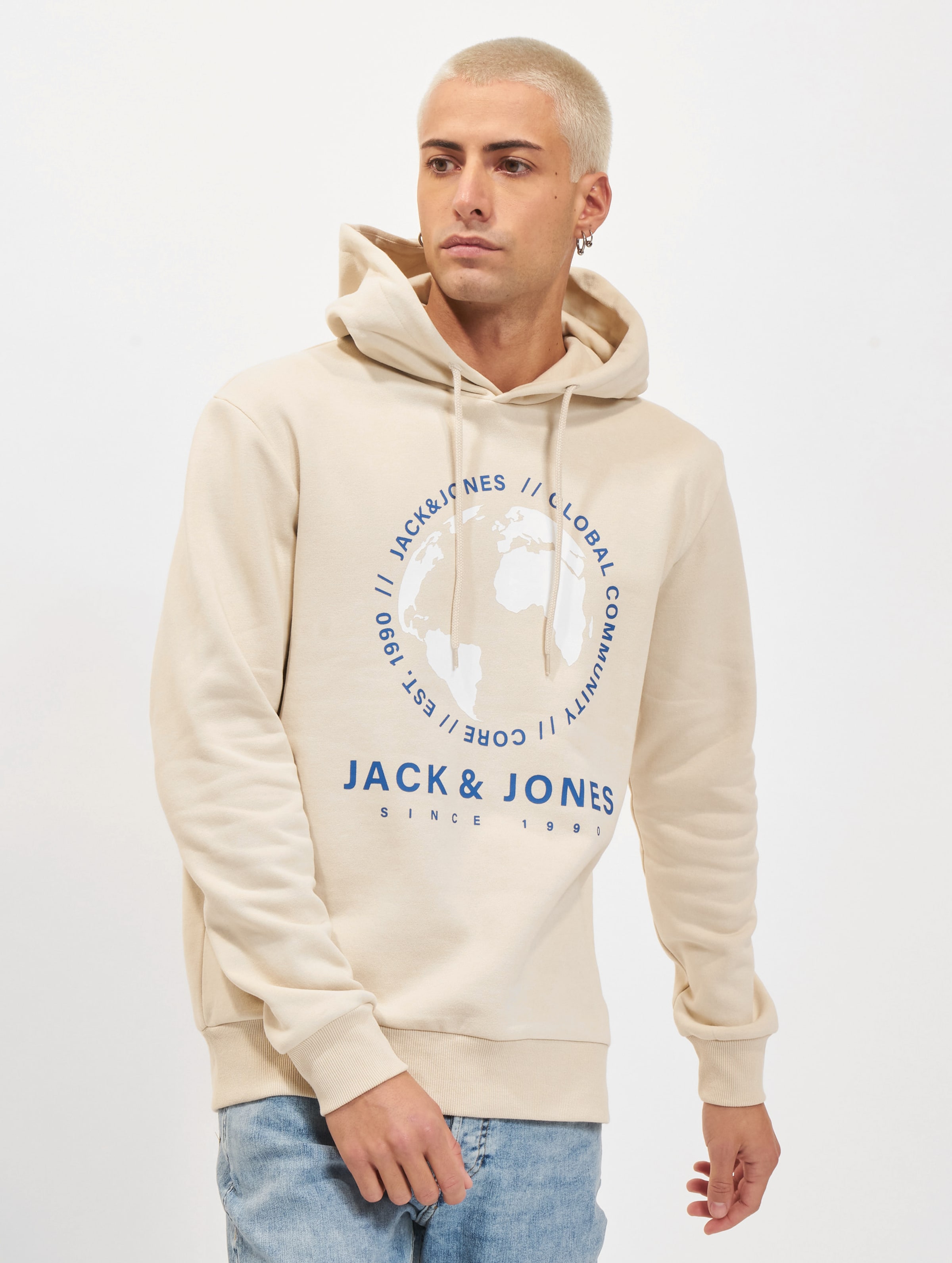 Jack & Jones Sweat Hoodie FST Mannen op kleur beige, Maat XL