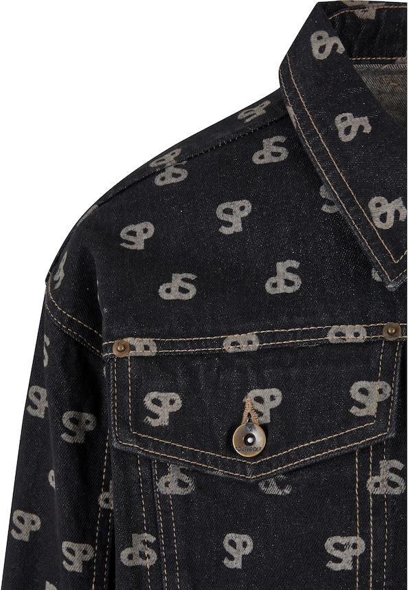 Southpole Bleched AOP Denim Jacket-4
