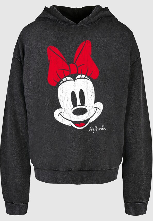 Mickey Mouse - Minnie Beaten Face Acid Washed Oversize Hoody-2