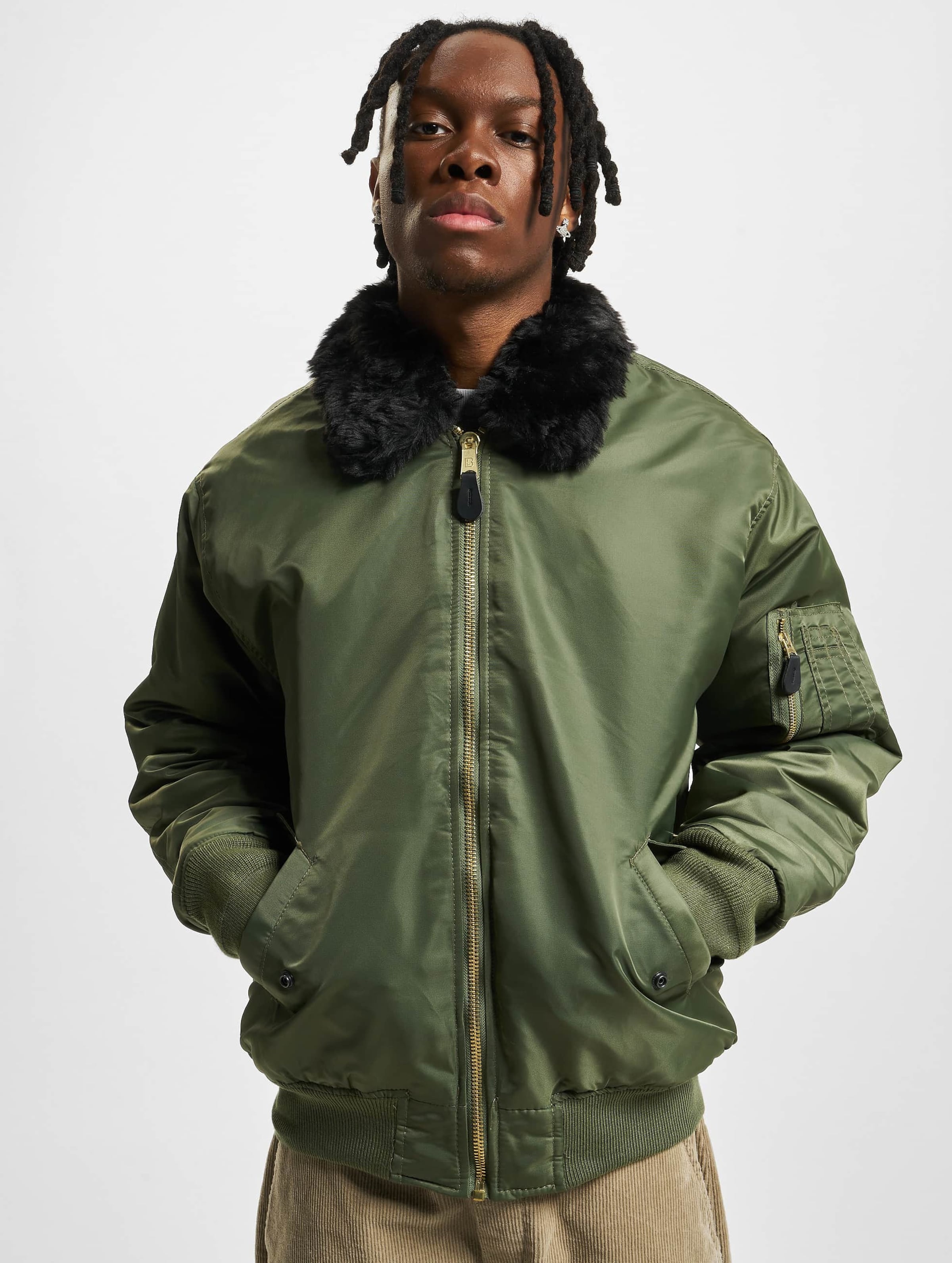 Green bomber jacket fur collar hotsell